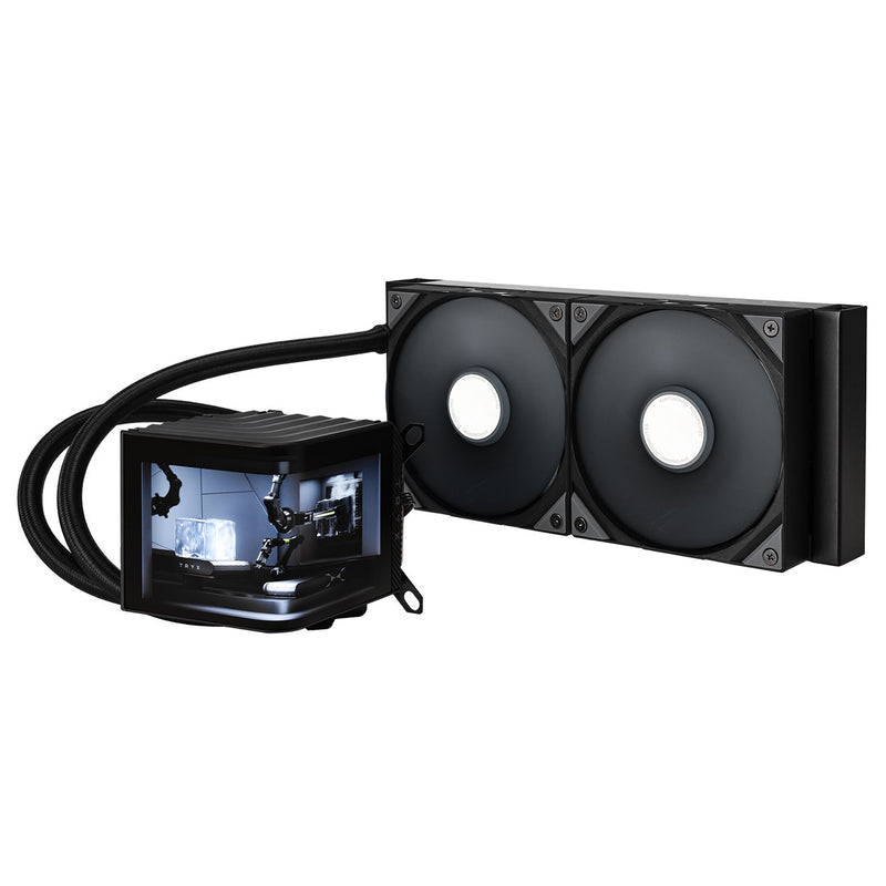 [推廣] TRYX PANORAMA 240 Black 黑色 240mm L-shaped AMOLED Screen Liquid CPU Cooler TH-TPAN24