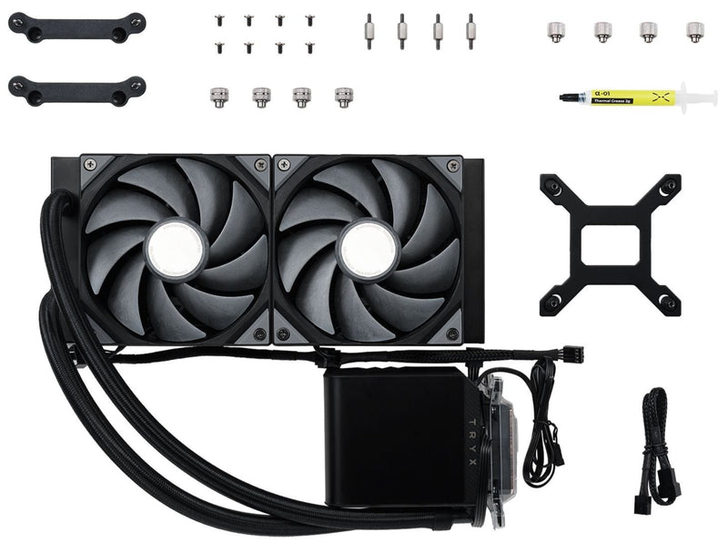 [推廣] TRYX PANORAMA 240 Black 黑色 240mm L-shaped AMOLED Screen Liquid CPU Cooler TH-TPAN24