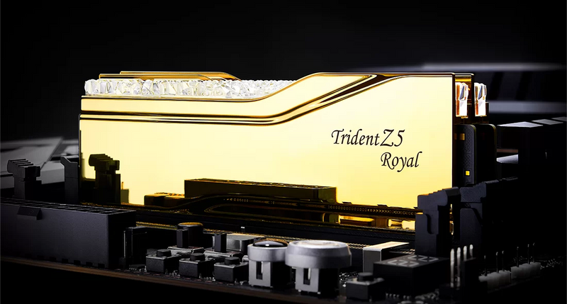 G.SKILL 48GB Kit (2x24GB) Trident Z5 ROYAL RGB Gold F5-7600J3646G16GX2-TR5G DDR5 7600MHz Memory