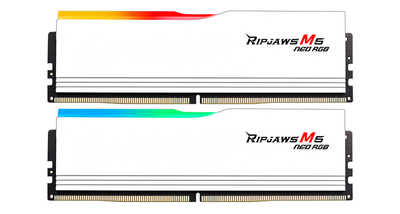 G.SKILL 32GB Kit (2x16GB) Ripjaws M5 Neo RGB White F5-6000J2836G16GX2-RM5NRW DDR5 6000MHz Memory (AMD EXPO)