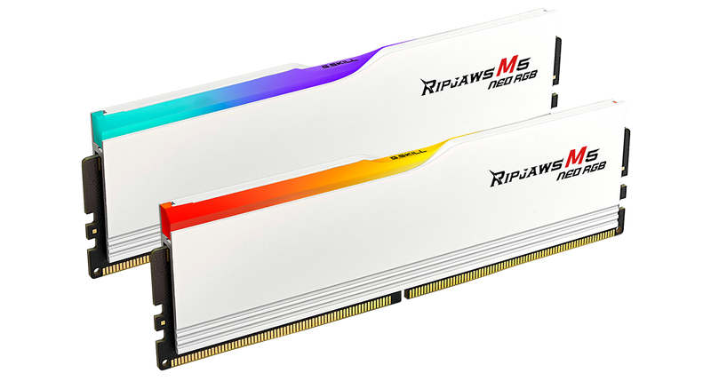 G.SKILL 32GB Kit (2x16GB) Ripjaws M5 Neo RGB White F5-6000J2836G16GX2-RM5NRW DDR5 6000MHz Memory (AMD EXPO)