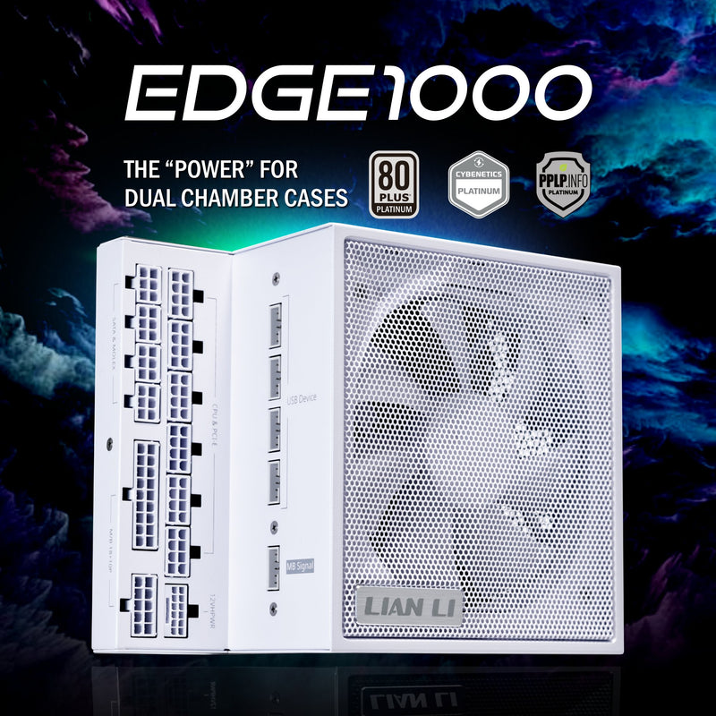 LIAN LI EDGE 1000W White 白色 ATX 3.1 80 Plus Platinum Full Modular Power Supply