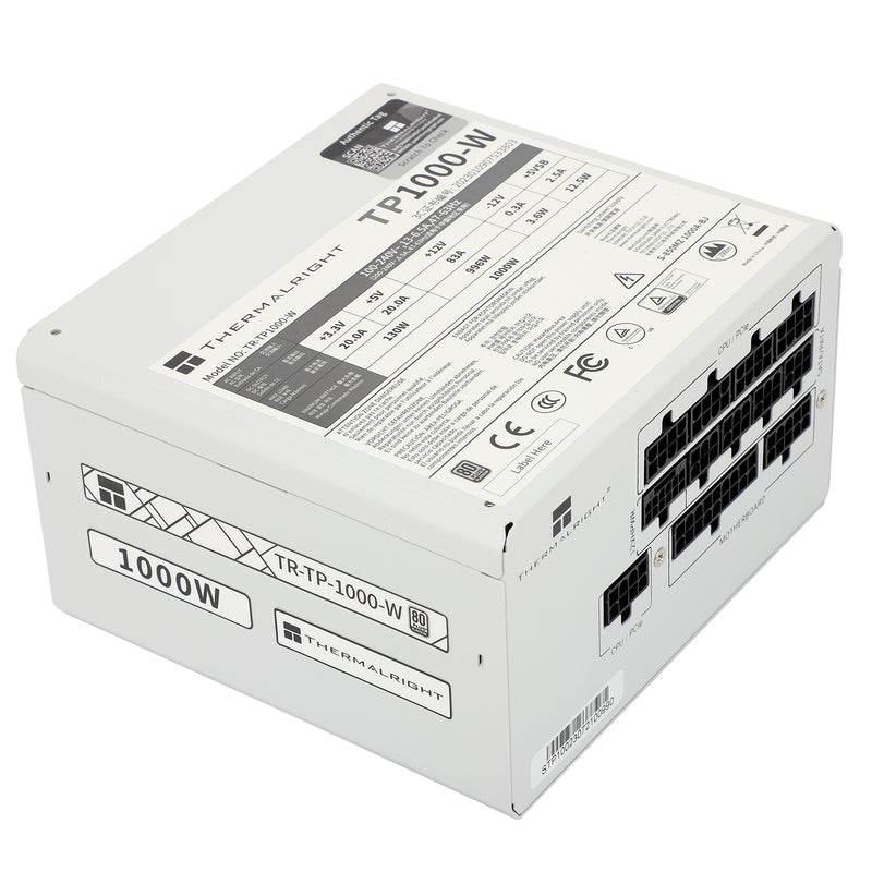 Thermalright 1000W TP1000 White 白色 PCIE 5.0 ATX 3.0 80Plus Platinum Full Modular Power Supply (TMR-TPW1000PLATINUM-W)