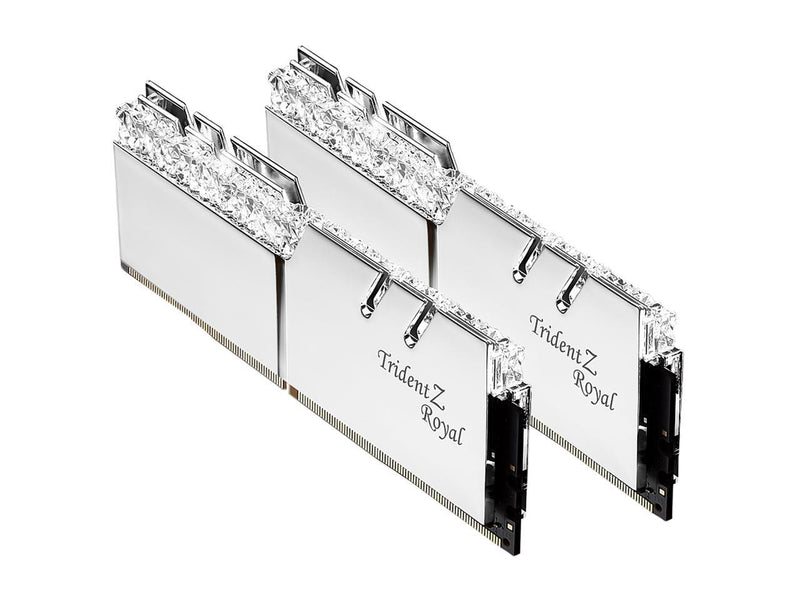 G.SKILL 64GB Kit (2x32GB) Trident Z Royal Silver F4-3600C16D-64GTRS RGB DDR4 3600MHz Memory