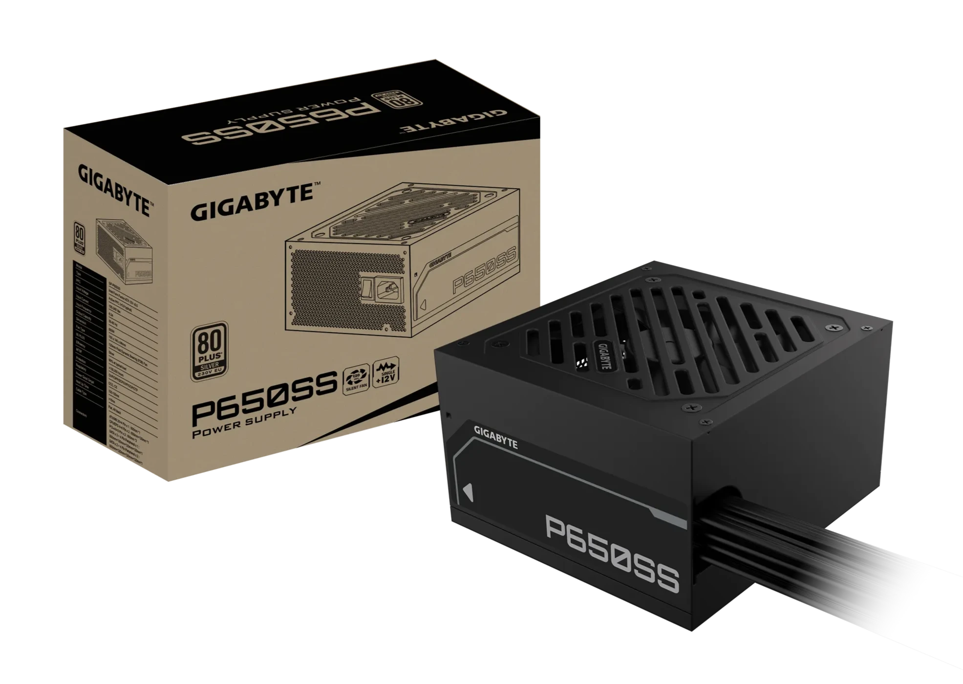 GIGABYTE 650W 80Plus Silver Power Supply (GP-P650SS)