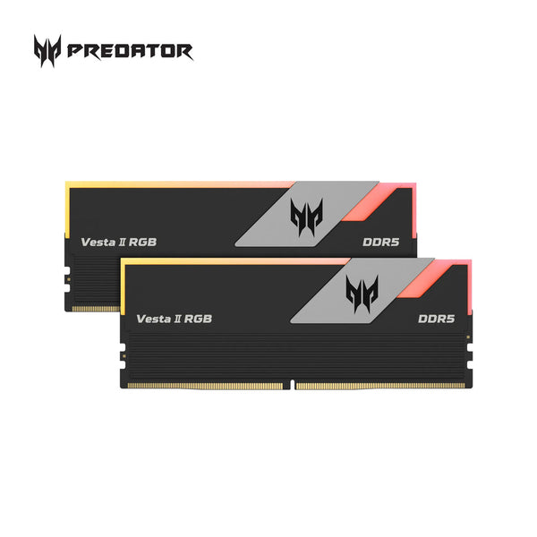 Acer 32GB Kit (2x16GB) Predator VESTA II RGB Black 黑色 BL.9BWWR.327 CL30 DDR5 6000MHz Memory (RM-AV5D32B)