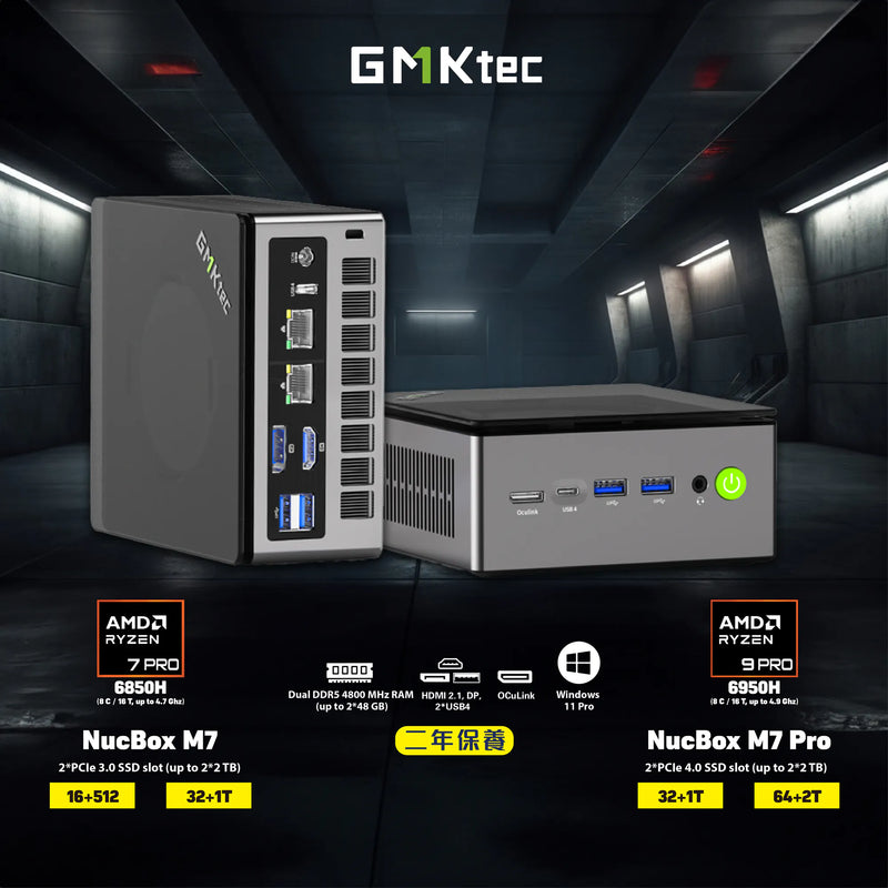 GMKTEC CS-GNBM7 Nucbox M7 Mini PC (AMD Ryzen 7 6850H / 16GB Ram / 512GB SSD / Windows 11 Pro)