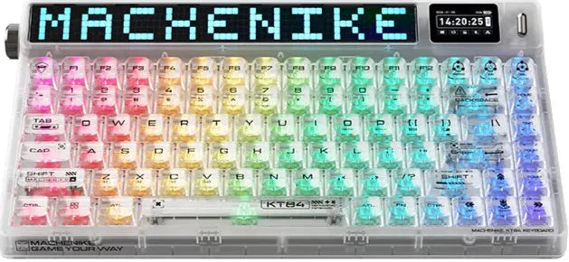 Machenike KT84 LED RGB 三模無線熱拔插機械鍵盤 - White 白色