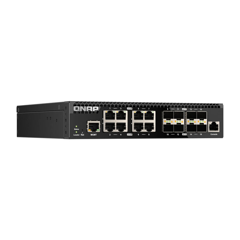 QNAP QSW-M3216R-8S8T Half-width Rackmount 16-Port 10GbE Layer 2 Web Managed Switch 