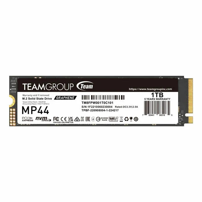 TEAMGROUP 1TB MP44 TM8FPW001T0C101 M.2 2280 PCIe Gen4 x4 SSD (HD-MP441TB)