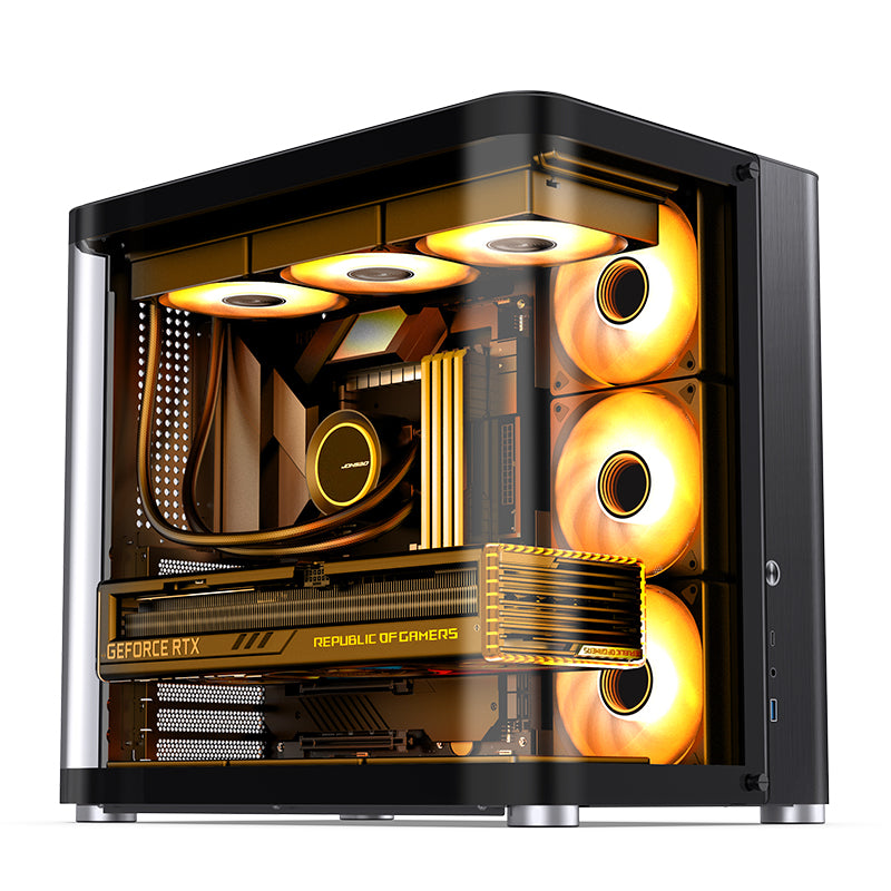 JONSBO TK-2 Black Black column-less side-transparent panoramic ATX Case 