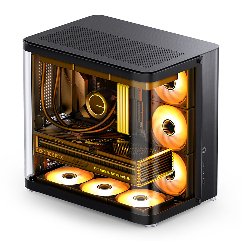 JONSBO TK-2 Black Black column-less side-transparent panoramic ATX Case 