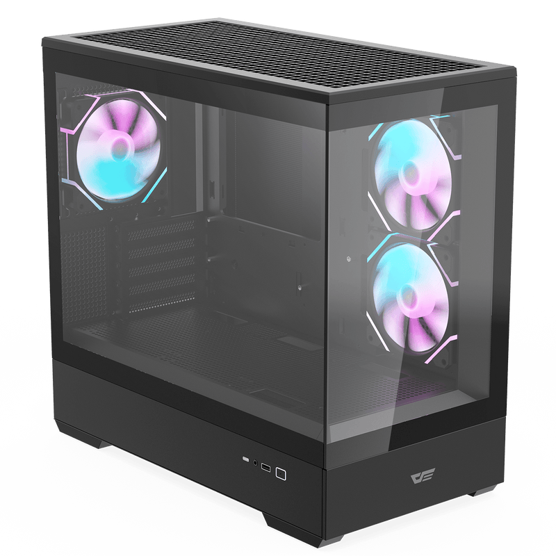 darkFlash MOTI 鏡之島 Black 黑色 Micro-ATX Case 附3把ARGB風扇 (CA-DMOTI3B)