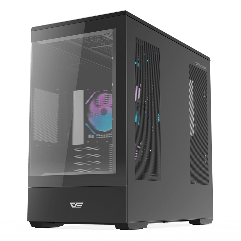 darkFlash MOTI 鏡之島 Black 黑色 Micro-ATX Case 附3把ARGB風扇 (CA-DMOTI3B)