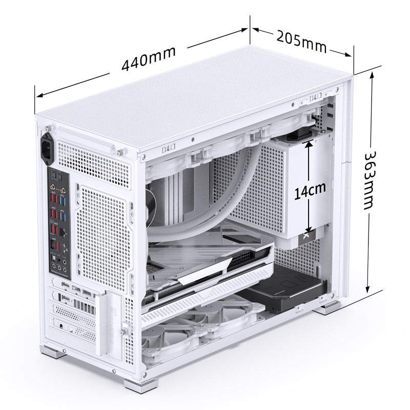 JONSBO D31 MESH White White Tempered Glass ATX Case 