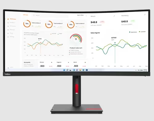 Lenovo ThinkVision T34w-30 34" Borderless VA Display - 63D4GAR1WW