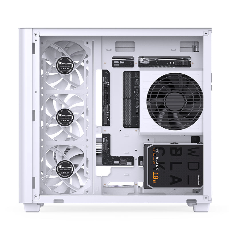 JONSBO TK-3 White white curved glass panoramic ATX Case supports back-plugged motherboards 