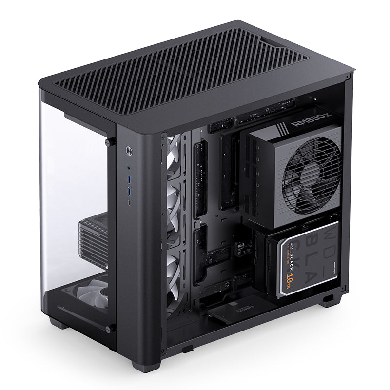 JONSBO TK-3 Black black curved glass panoramic ATX Case supports back-plugged motherboards 