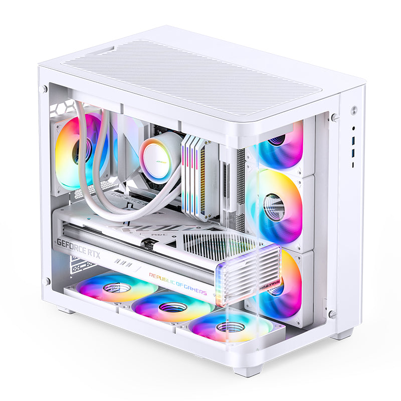 JONSBO TK-3 White white curved glass panoramic ATX Case supports back-plugged motherboards 