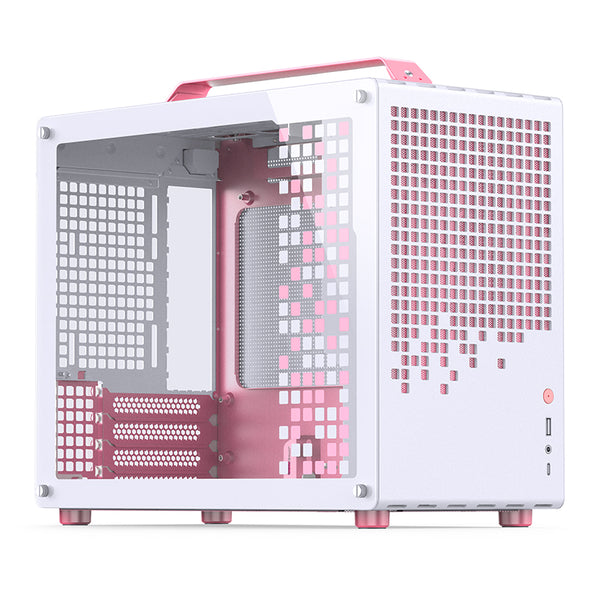 JONSPLUS Z20 Pink/White Pink White Micro-ATX Case