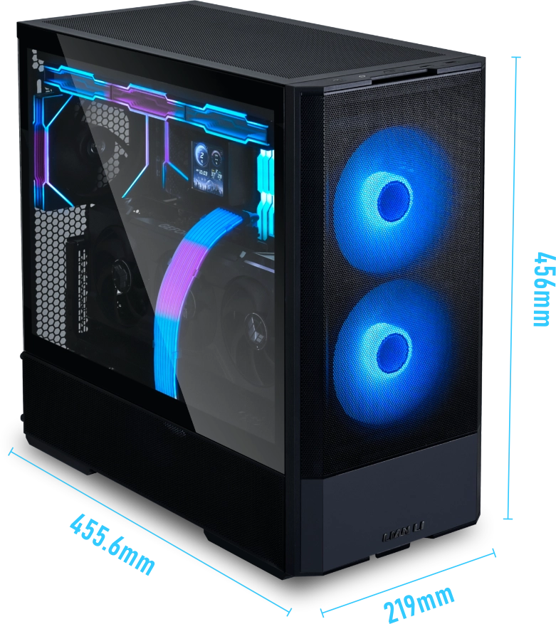 LIAN LI LANCOOL 207RX BLACK 黑色 ARGB Tempered Glass ATX Case