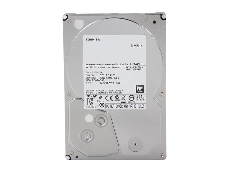 Toshiba 2TB DT02ACA200 3.5" SATA 7200rpm 256MB Cache HDD