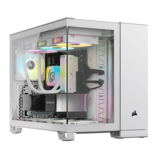 Corsair 2500X Mid-Tower Dual Chamber White 白色無立柱全景 Mid-Tower PC Case CC-9011266-WW