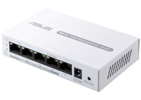 ASUS ExpertWiFi EBP15 5-Port GbE Smart Managed PoE+ Network Switch