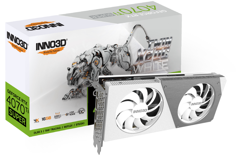 INNO3D GeForce RTX 4070 Ti Super TWIN X2 OC White 16GB GDDR6X 