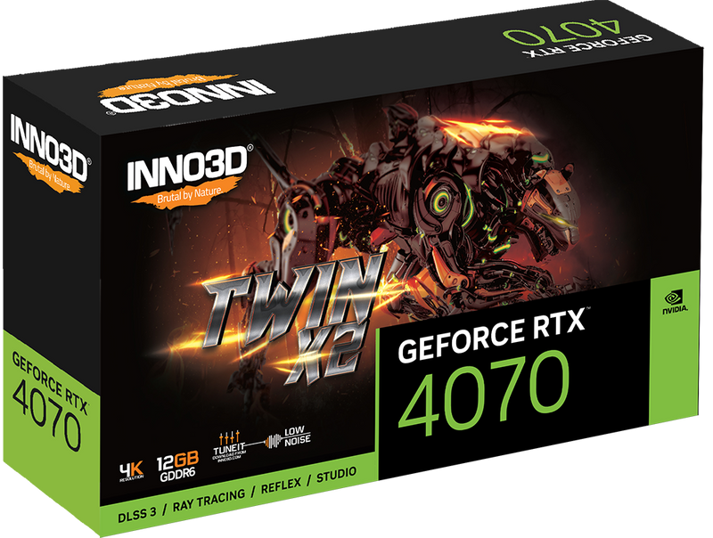 INNO3D GeForce RTX 4070 TWIN X2 12GB GDDR6 N40702-12D6-179063N