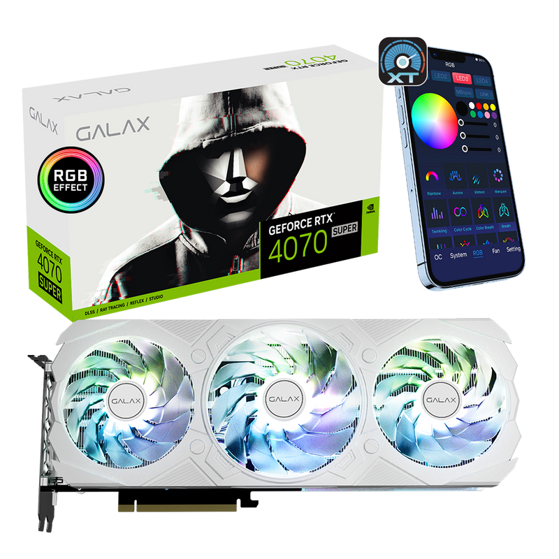 GALAX GeForce RTX 4070 Super EX Gamer White 1-Click OC 12GB GDDR6X