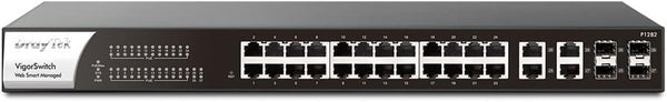 DrayTek Vigor-P1282 24-Port Web Smart Gigabit PoE Switch 