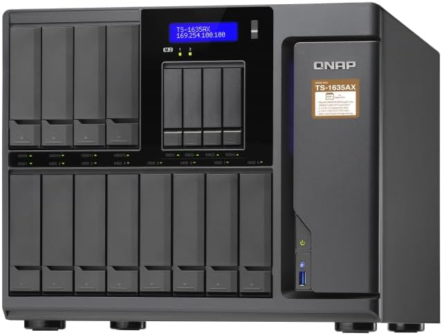 QNAP TS-1635AX-8G 16-Bay NAS (Marvell ARMADA 8040 ARMv8 Cortex-A72 Quad Core CPU, 8GB UDIMM DDR4) 