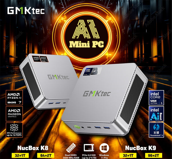 GMKTEC CS-GNBK9U NucBox K9 Mini PC (Intel Core Ultra 125H / 96GB DDR5 5600MHz Ram / 2TB SSD / Windows 11 Pro)