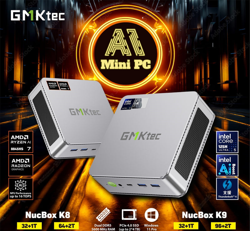GMKTEC CS-GNBK8 NucBox K8 Mini PC (AMD Ryzen 7 8845HS / 32GB DDR5 Ram / 1TB SSD / Windows 11 Pro)