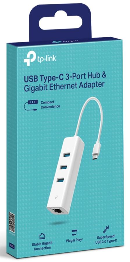 TP-Link UE330C USB Type-C 2-In-1 3 Ports Hub & Gigabit Ethernet Adapter