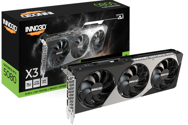 INNO3D GeForce RTX 5080 X3 (2-Slot) 16GB GDDR7 (N50803-16D7-176068N)