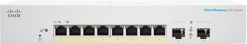 Cisco Business CBS220 8-Port Gigabit (PoE+ 130W) + 2-Port Gigabit SFP Uplink 智能交換機 (CBS220-8FP-E-2G-UK / NE-228AE2G) 3年保用