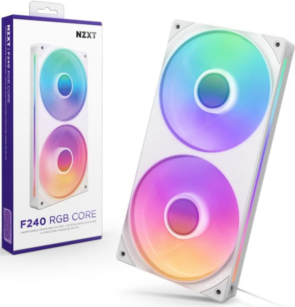 NZXT F240 RGB Core 2x120mm Single-Frame Case Fan WHITE 白色 RF-U24HF-W1