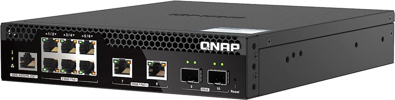 QNAP QSW-M2106PR-2S2T Half-Rackmount Switch 10GbE and 2.5GbE PoE++ Layer 2 Web Managed Switch 