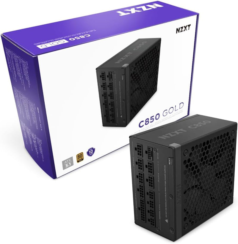 【NZXT特別優惠, 優惠期至2024年11月30 日】NZXT 850W C850 Gold ATX3.1 80Plus Gold  Full Modular Power Supply (PA-8G2BB-UK)