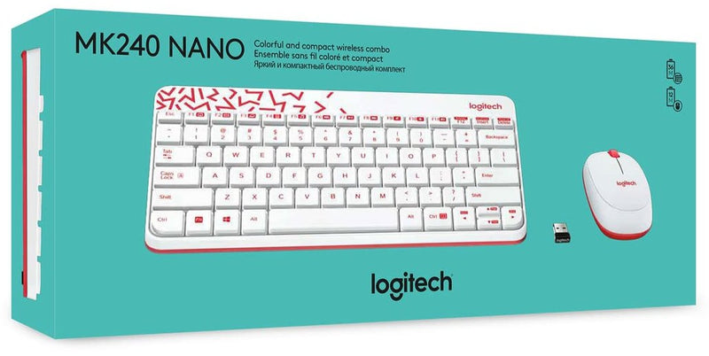 Logitech MK240 Nano 無線滑鼠鍵盤組 (中文版) - White 白色 920-008206 原裝行貨