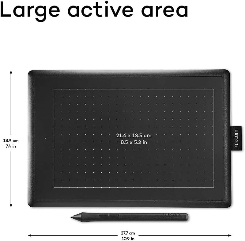 One by Wacom Medium CTL-672/K0-F Creative Stylus Tablet