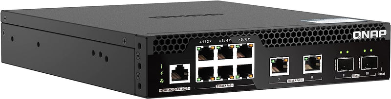 QNAP QSW-M2106PR-2S2T Half-Rackmount Switch 10GbE and 2.5GbE PoE++ Layer 2 Web Managed Switch 