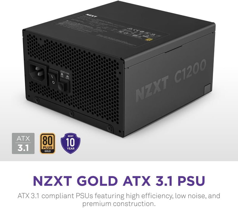 NZXT 1200W C1200 Gold ATX3.1 80Plus Gold Full Modular Power Supply (PA-2G2BB-UK)