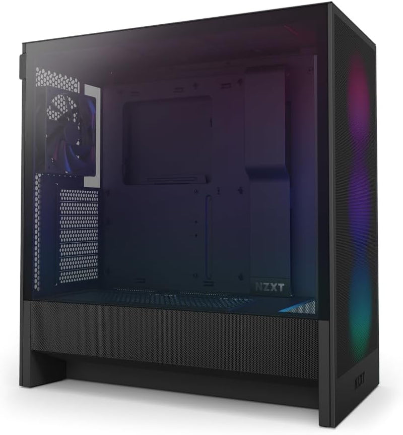 【NZXT特別優惠, 優惠期至2024年11月30 日】NZXT H5 FLOW RGB (2024) Compact Black 黑色 Tempered Glass ATX Airflow Case CC-H52FB-R1