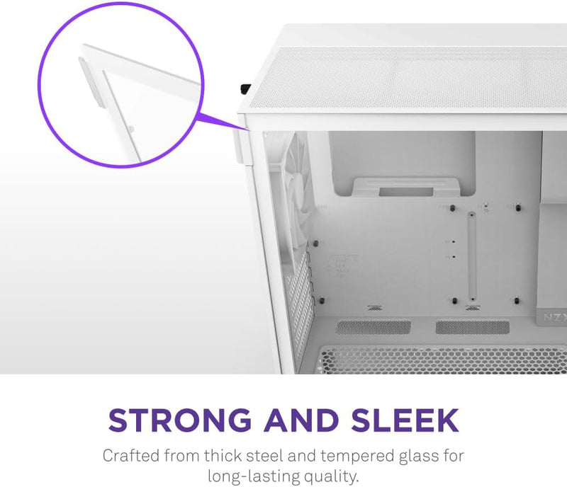 NZXT H5 FLOW 2024 Compact White 白色 Tempered Glass ATX Airflow Case CC-H52FW-01