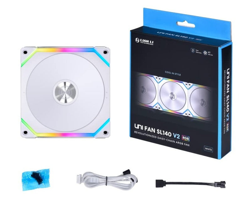 LIAN LI UNI FAN SL140 V2 RGB White 白色 14CM Case Fan (UF-SL140V2-1W)