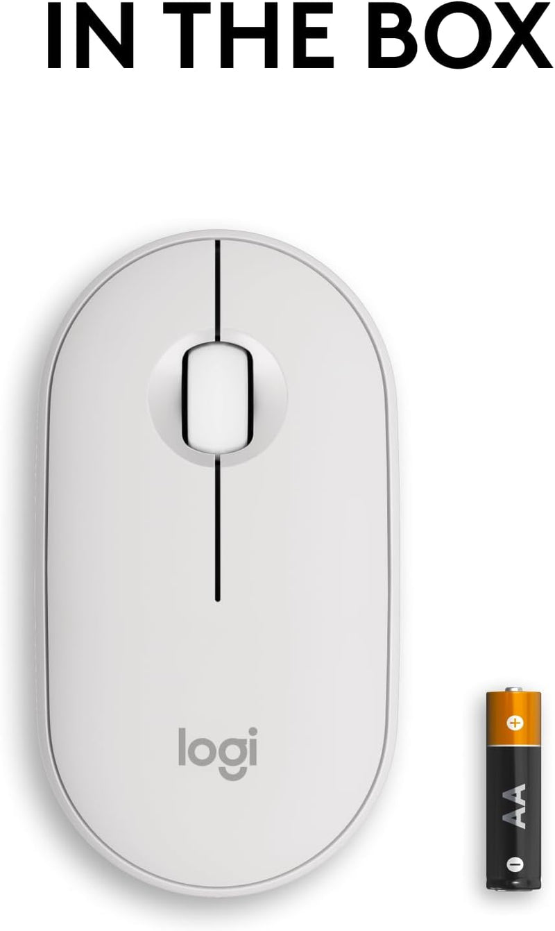 Logitech Pebble Mouse 2 M350s Slim Bluetooth Wireless Mouse 纖薄靜音無線藍牙滑鼠 - Pearl White 珍珠白色 910-006986 原裝行貨