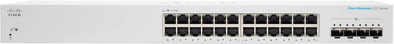 Cisco Business CBS220 24-Port Gigabit + 4-Port 10G SFP+ Uplink 智能交換機 (CBS220-24T-4X-UK / NE-2224T4X) 3年保用